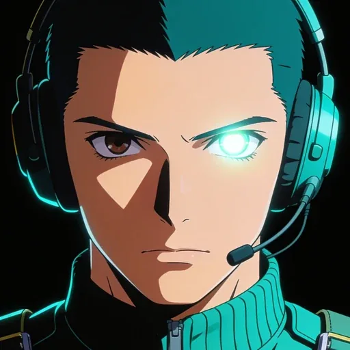 Rei, a custom AI character: a composed operator companion