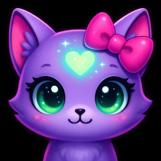 Aura, a calm LUKi AI companion cat with a bow