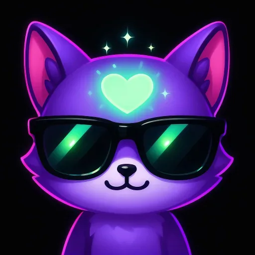 Rogue, a LUKi AI companion cat wearing sunglasses
